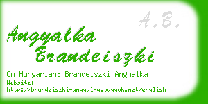 angyalka brandeiszki business card